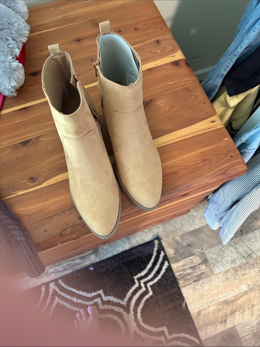 Old Navy Tan Suede Pointed Ankle Booties